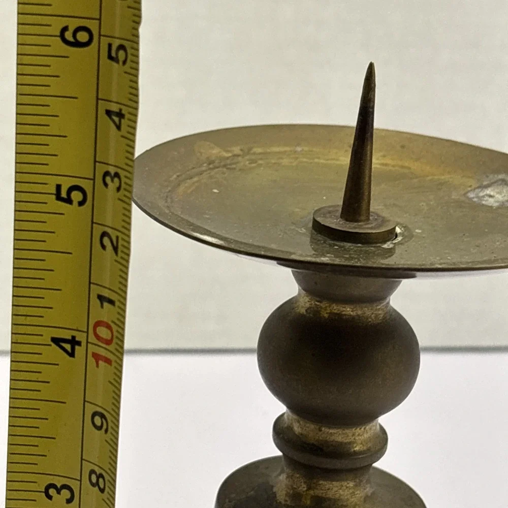 Vintage Brass MCM Candle Stand Brass‎ Pillar Candleholder 5 Inch